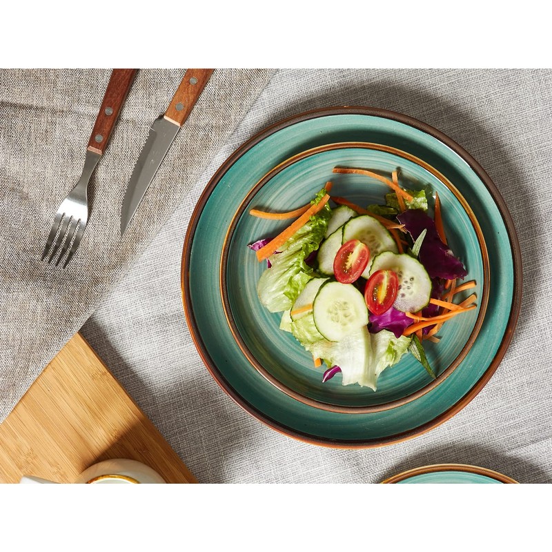 ONEMORE Ceramic Dinner Plates Set of 6, 8.5 inch Small