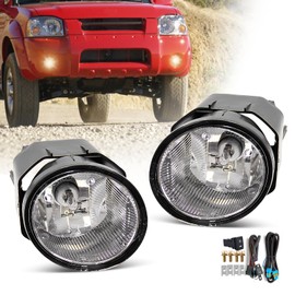 SPIEGEER Fog Lights Assembly for 2000-2003 Nissan Sentra, 2001-2004 Frontier, 2002-2004 Xterra, 2000-2001 Maxima Replacement Kit with H3 12V 55W Halogen Bulbs & Switch and Wiring (Clear Lens)