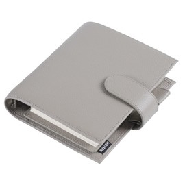 Moterm True-A6 Luxe Rings Planner - Genuine Leather Binder Organiser (30 mm Ring, Pebble Grey)