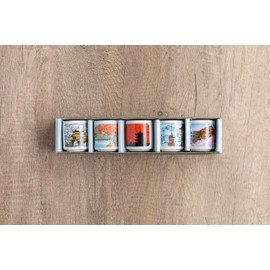 ＯＲＡＮＧＥ　ＡＰＲＯＮ Mino Ceramic Sake Cups [Made in Japan/Set of 5]: Featuring Kyoto's Iconic Landmarks through the Four Seasons in Gift Box