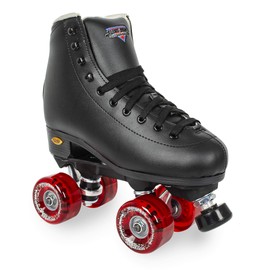Sure-Grip Fame Outdoor Roller Skates 78A Outdoor Wheels (Mens 5 / Womens 6, Black/Red)