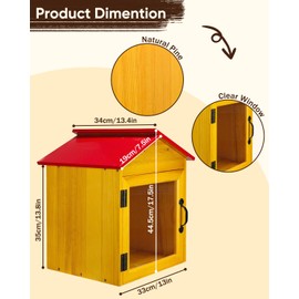Outdoor Library Book Box Storage, Red Wooden Cabinet Little Literature Box for Neighborhoods Community and Schools Sharing Books, Newspapers, Flyers, Food and Art