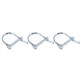 METALLIXITY Safety Coupler Pin (1/4"x1.57"/ 6x40mm), 3Pcs Shaft Locking Pin W Round Arch Wire Retainer and Ear - for Tractors, Trailers, Trucks Mowers