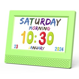 Kids Digital Alarm Clock Colorful, 7" Large LED Time Display Children's Sleep Trainer, Eye-Caring Digital Clock for Girls Boys Bedrooms Bedside, 17 Alarm Clock Settings Easy to Use Kids Birthday Gift