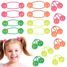 16pc Ponytail Balls Hair Elastics Collection Neon Colored Ponytail Balls For Girls And Toddlers