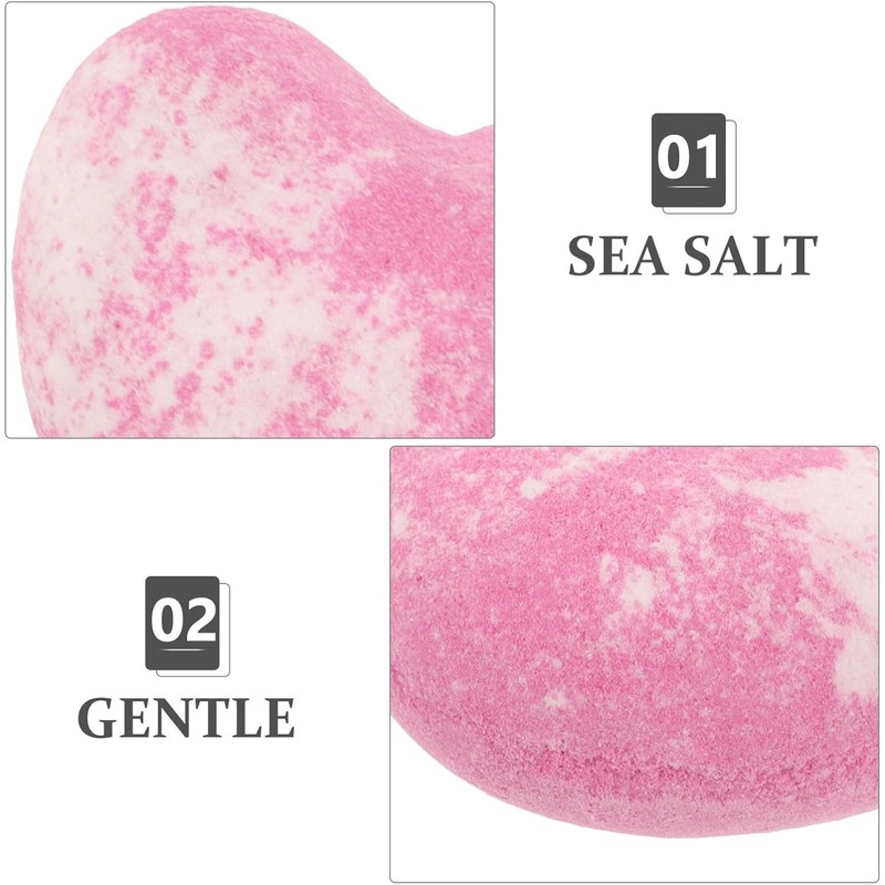 Bola de Baño Corazón 40g Sal Marina, Lavanda Púrpura