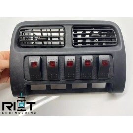 Riot Engineering 95-98 240sx Switch Panel - Red Toggle Switches - S14 AC Delete