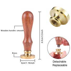 CRASPIRE Fox Wax Seal Stamp Peach Vintage Sealing Wax Stamps Flower 30mm 1.18inch Removable Brass Head Sealing Stamp with Wooden Handle for Wedding Invitations Valentine's Day Envelope Gift Wrap