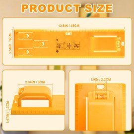 Picture Hanging Tool with Level, 2 Pcs Yellow Plastic Wall Picture Hanger with Non-Slip Handle, Ruler on Both Sides, Scratch-Proof Mat, Picture Frame Hooks for Hanging Photo/ Art/ Painting Frame
