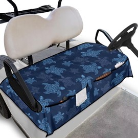 Darisoco Blue Turtle Golf Cart Seat Covers Blanket with Pocket Golf Cart Towel Seat Covers Fit for Most 2 Seat Golf Carts Easy to Install & Clean