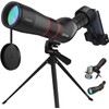 ZZSTAR 20-60x65 Spotting Scope with Tripod, 45 Degree Angled, BAK4