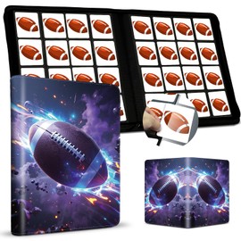 Football Card Binder 16 Pocket, Premium 1000+ Cards PU Cover Trading Sports Card Binder Side Loading Card Holder Collection Album Folders