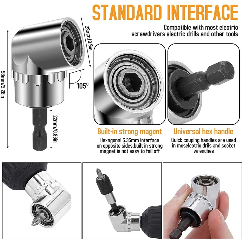 HUTHUHNHN Flexible Bit Holder Extension, Flexible Shaft Bits Drill Set