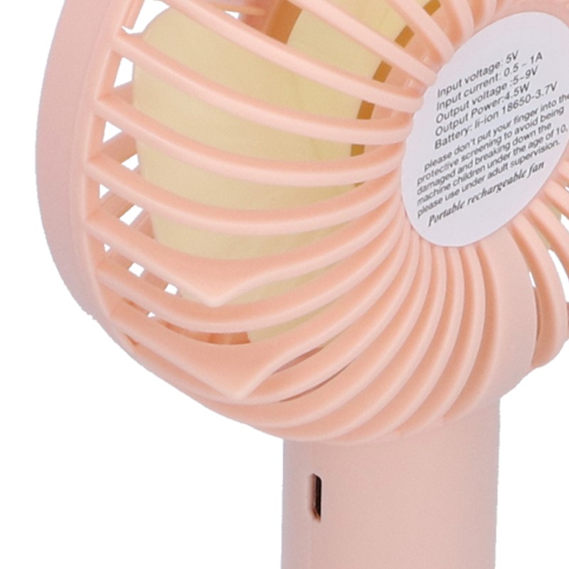 Handheld Electric Fan 4‑Blade 3‑Speed Adjustable USB Rechargeable Cooling Tool