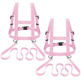Pack of 2 Pink Horse Lead for Children Adjustable Horse Lead Children's Horse Harness for Children to Play Play Aids for Riding, Skiing, Role Play etc