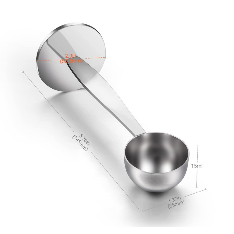 WILLIZTER Two-in-One Stainless Steel Coffee Scoop Tamping Dual-Purpose Coffee Spoon