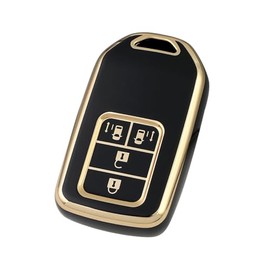 Kinotaka TPU Key Case for Honda Vehicles with Dual Slide, Fits Free/Free Plus/Odyssey/Step Wagon (New 6th Generation) and Other Compatible Key Covers (Black)