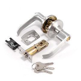 Juego de Cerradura de Manija de Puerta, Palanca de Acero Inoxidable de Manija Cerradura de Puerta Recamara Baño Interior, Juego para Chapas Cerradura de Puerta Ajustable, con Llave