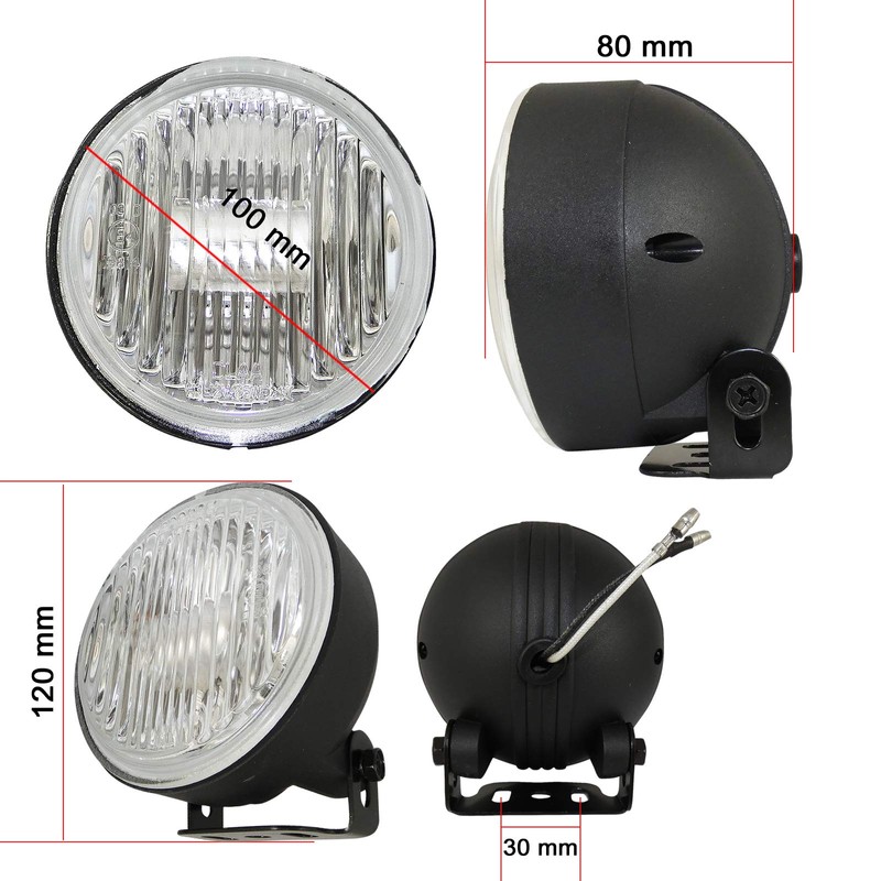Universal 12v Car Van Round Clear Fog Lights Lamps Light
