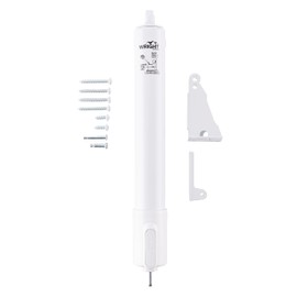 Wright Products Heavy Duty Pneumatic Screen & Storm Door Closer with EZ-Hold – Adjustable Speed, Durable & Easy Install, for Out-Swinging Doors (Tranistional, White)