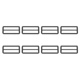 SUIKIHUM 8 Pack Metal Slide Buckle, 1 Inch Tri-Glides Buckle Zinc Alloy Strap Adjuster Rectangle Buckle for Bag Belt, Gunmetal