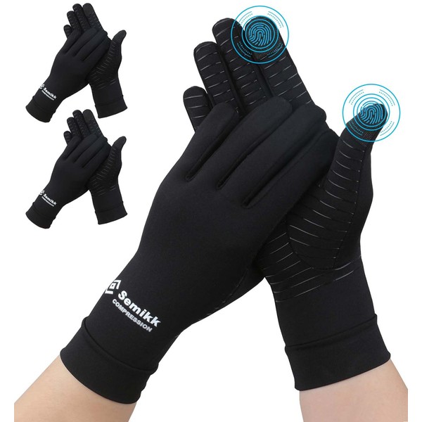 2 Pairs Arthritis Gloves for Women Men, Compression Gloves for