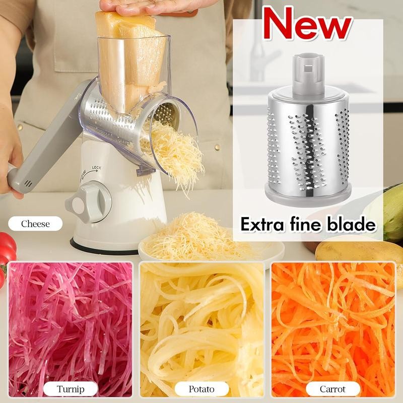 Ourokhome Rotary Cheese Grater with 5 Interchangeable Blades Kitchen Utensils