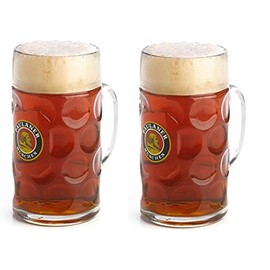 Paulaner Round Logo Octoberfest 1 Liter XL Mug - Set of 2