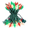 BOHON Red White and Green Christmas Lights Outdoor Faceted C6