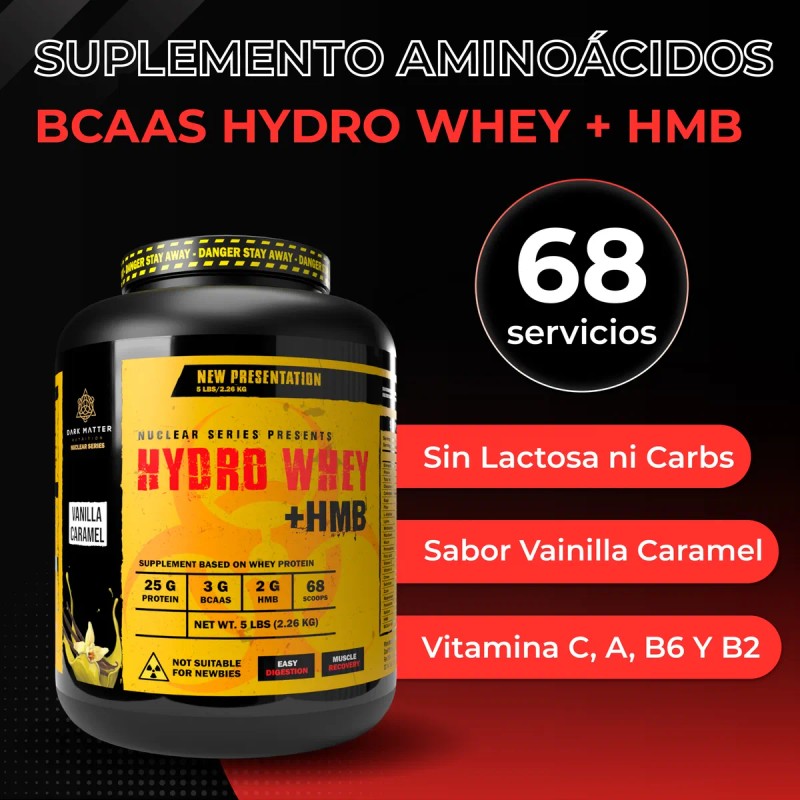 Suplemento Aminoácidos Bcaas Hydro Whey + Hmb 68 Servicios