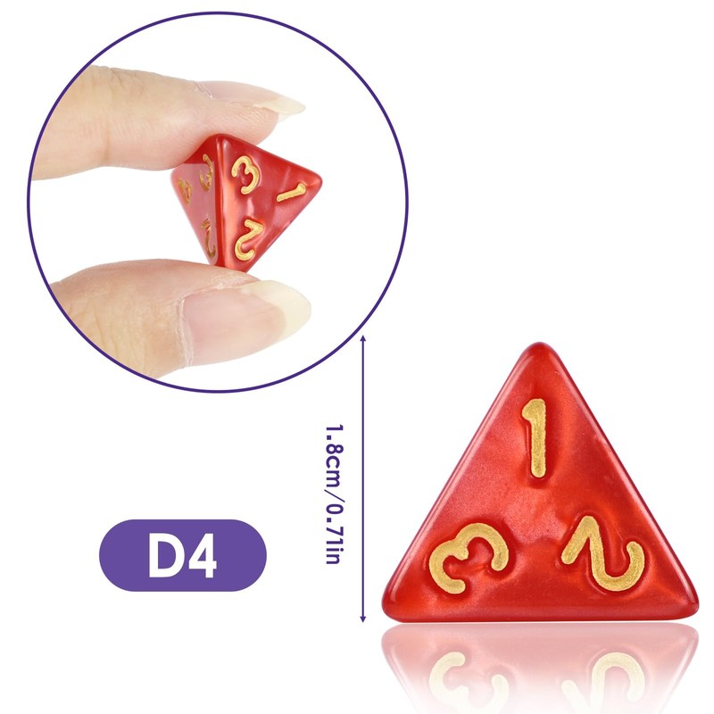 40 Pcs Polyhedral Dice,D4 Sided Mixed Colour Dice,Dungeons and Dragons