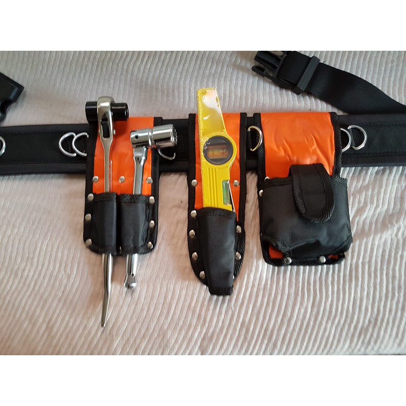 Scaffolding Orange Visible Nylon Padded Tool Belt with Mobile Holder