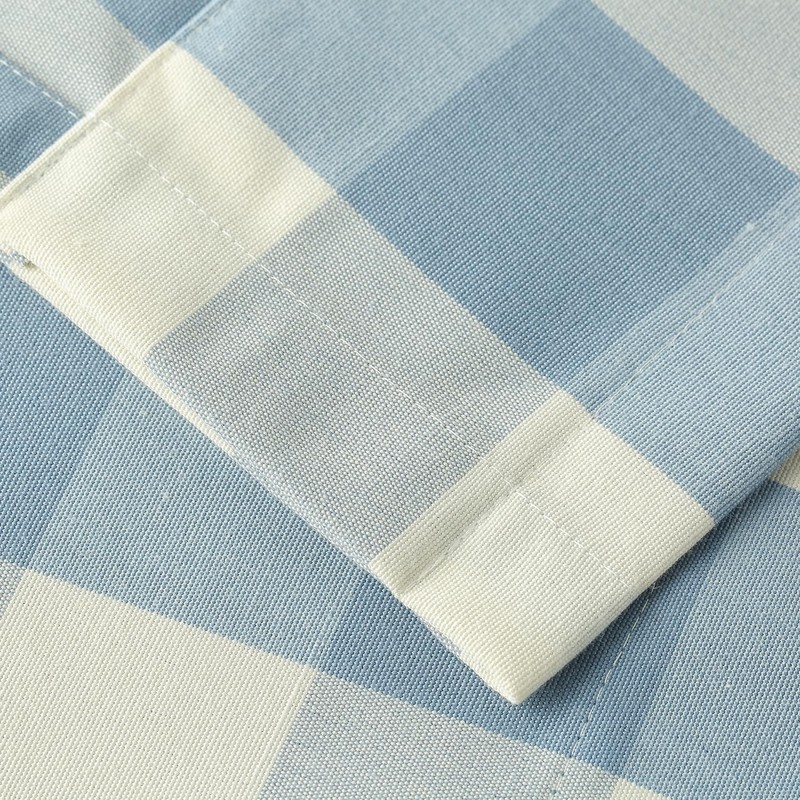 VOGOL Buffalo Check Valance, Blue and White Checkered Pattern, Classical