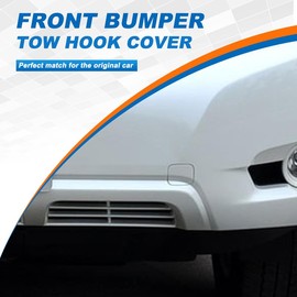 CZShiYue Car Front Bumper Tow Hook Cover Cap Towing Eye Fit for Toyota Highlander 2008 2009 2010 Trailer Cover 52128-0E030 52127-0E030 (White, Left Driver Side)