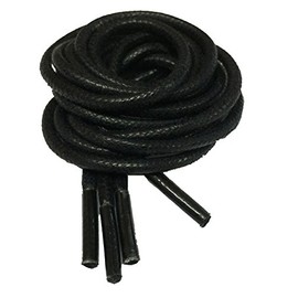 Big Laces Round Waxed Cotton Shoelaces 2mm wide (Black,90cm)