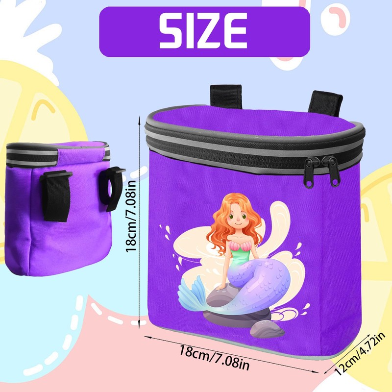 LUKIUP Mermaid Children's Handlebar Bag, Bicycle Bag with Inner Pocket,