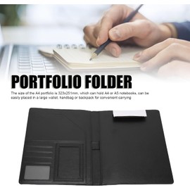 Yosoo Health Gear Portfolio Business, Carpeta Pequeña A4 de Material PU con Portapapeles, Ideal para Reuniones y Organización