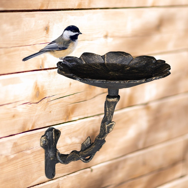 Relaxdays Bird Bath, Water Bowl, Wall Mountable, Frost-Proof, H x