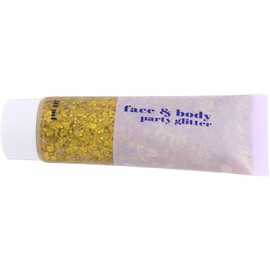 INOOMP Gel de Purpurina Corporal Dorado Lentejuelas, Gel de Brillo Seguro y Fácil de Usar para Maquillaje en Rostro y Pecho, 50ml Adecuado para Fiestas y Festivales