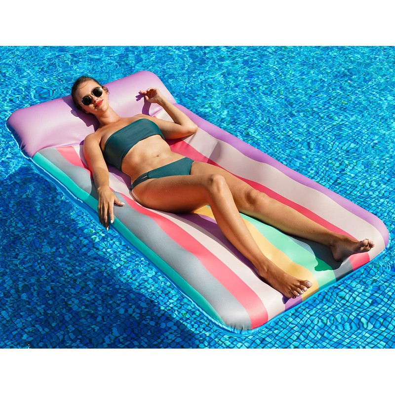 PARENTSWELL Oversized Pool Floats 72" x 36", X-Large, Fabric-Covered Pool