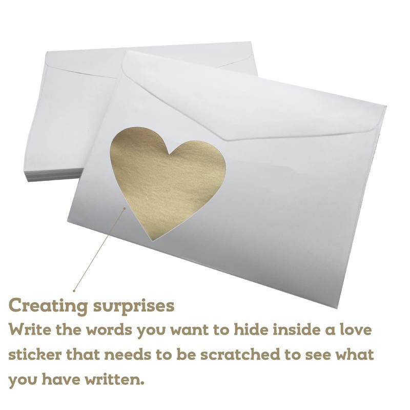 Scratch Off Stickers 20 Pieces Heart Scratch Stickers in 2