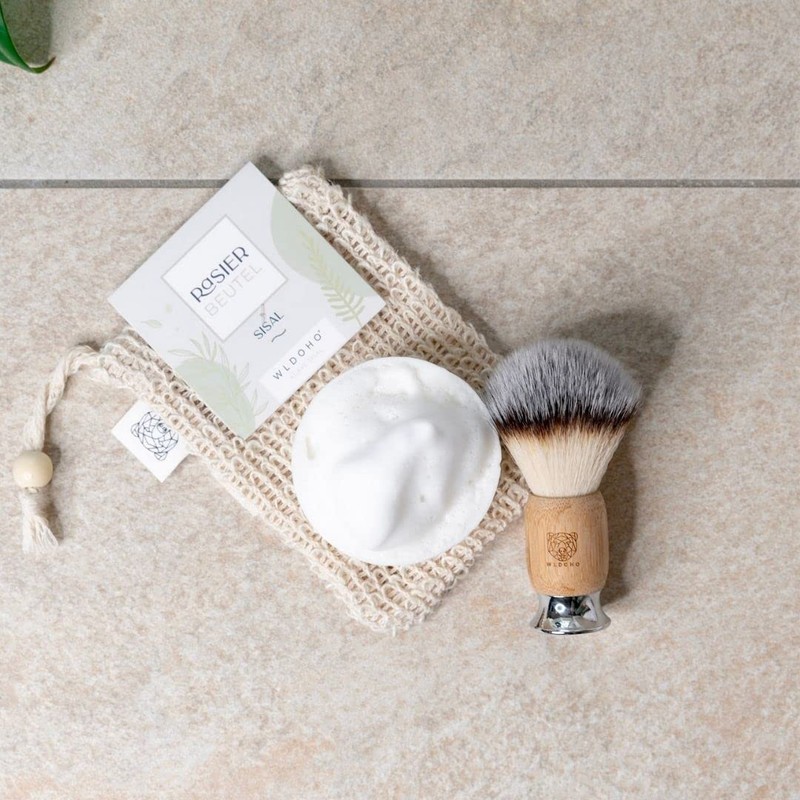 WLDOHO Vegan Shaving Brush with Bamboo Wooden Handle for Safety