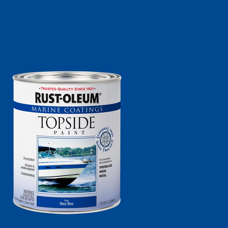 Rust-Oleum 396958 Marine Coatings Topside Paint, Quart, Gloss Navy Blue