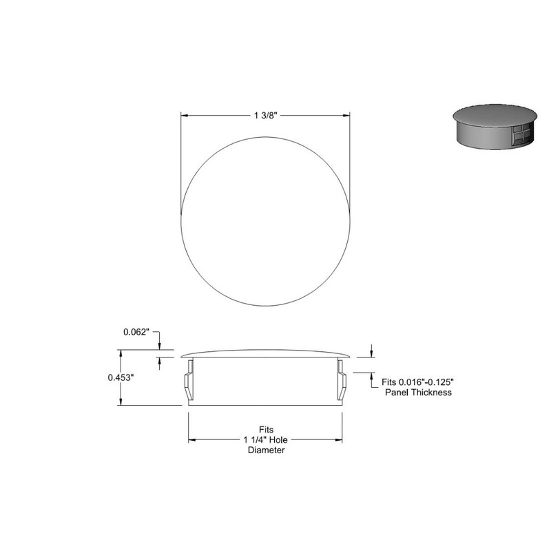 (10 Pack) 1-1/4" ID Hole Knockout Locking Plugs for Panels