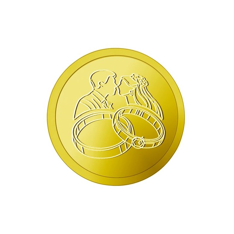 100Pcs Embossed Foil Seals Stickers, Gold, 1.5 Inch
