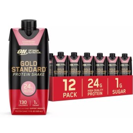Optimum Nutrition Gold Standard Protein Shake 24g Protein Ready (Pack of 12)