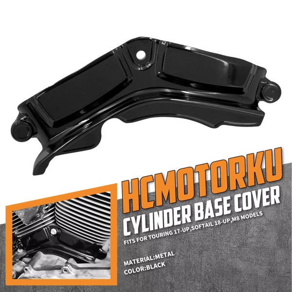 HCMOTORKU Black Cylinder Base Engine Cover For Harley Touring Road