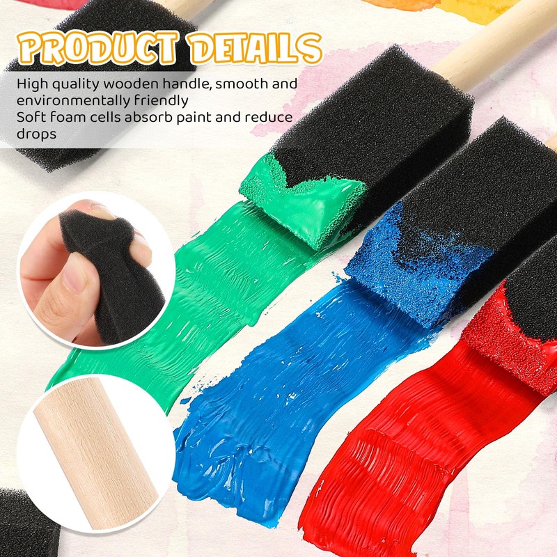 500 Count 1 Inch Foam Sponge Brushes for Painting