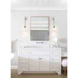 XiNBEi Lighting Globe Wall Sconce, Modern Brushed Nickel Vanity Light, Wall Mounted Hanging Light Fixture for Bathroom, Bedroom, Hallway XB-W1263-BN-1