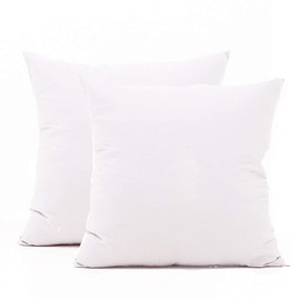 Gyulin Pack of 2 100% Cotton 300 Thread Count Square Home Decorative Throw Pillow Protector Pillow Covers Sofa Couch Cushion Pillowcases with Hidden Zipper Only Cover No Insert 45x45cm White